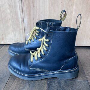 Dr. Martens Kids 1460 Pascal J Combat Boots Black Leather Size 3 EU34